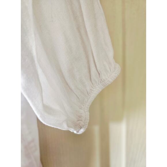 The Webster Miami Target White and Peach Embroidered Peasant Top XL - Picture 6 of 9